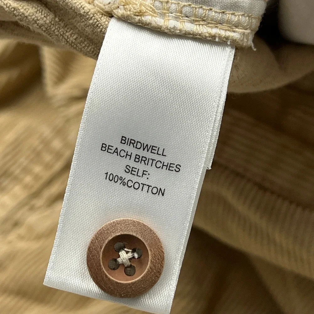Birdwell Beach Britches Corduroy Lace Up Shorts Mens Medium Beige 7